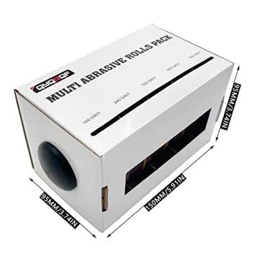 QYQRQF Emery Cloth Roll, 5 Grits Abrasive Sandpaper Rolls Assorted Sand Paper with Dispenser for Woodworking Automotive Metal Polishing, 150 240 320 400 600 Grits Per Roll 6 Meters