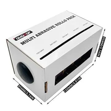 QYQRQF Emery Cloth Roll, 5 Grits Abrasive Sandpaper Rolls Assorted Sand Paper with Dispenser for Woodworking Automotive Metal Polishing, 150 240 320 400 600 Grits Per Roll 6 Meters