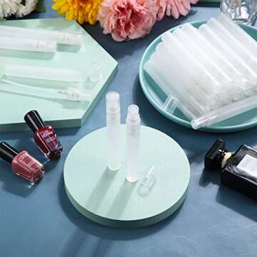 60 Pieces 10 ml Plastic Spray Bottles Empty Fine Mist Sprayer Bottles for Travel Essential Oils Perfume Supplies(Clear)