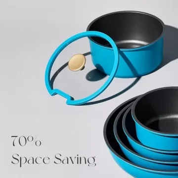 CAROTE 21pcs Nonstick Pots and Pans Set with Removable Handles