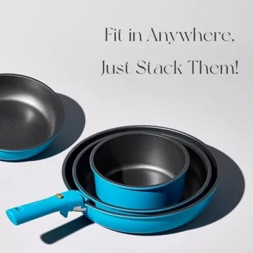 CAROTE 21pcs Nonstick Pots and Pans Set with Removable Handles