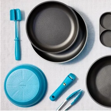 CAROTE 21pcs Nonstick Pots and Pans Set with Removable Handles