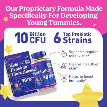 Lovebug Kids Probiotics – Chewable Daily Digestive Support