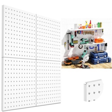 DEMEDO Peg Board, 4Pcs Metal Pegboard Wall Organizer with Heavy Duty, Pegboard, Peg Boards for Walls...