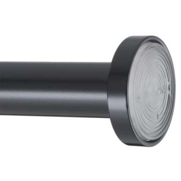 Ivilon Shower Tension Curtain Rod - Adjustable Tension Rod for Shower Curtains, Bathroom, or Windows, Easy to Install, No Drilling Required, Rustproof, Spring Loaded, Adjustable 54 to 90 Inch Black