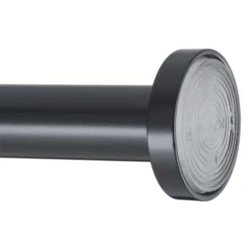 Ivilon Shower Tension Curtain Rod - Adjustable Tension Rod for Shower Curtains, Bathroom, or Windows, Easy to Install, No Drilling Required, Rustproof, Spring Loaded, Adjustable 54 to 90 Inch Black