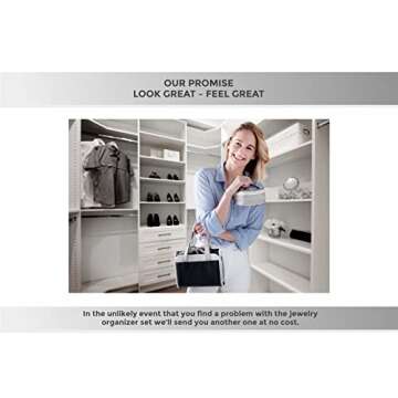 Kefi Vim Jewelry Organizer Travel - Stylish Travel Jewelry Bag Made Of PU Leather For Small & Large Necklaces, Earrings & Rings - Beautiful Hanging Design. Easy Cleaning & Carrying Jewelry Holder