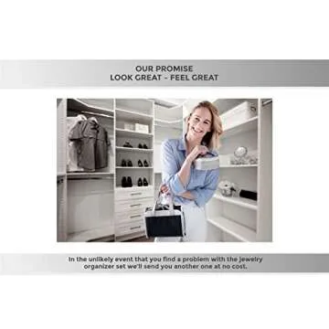 Kefi Vim Jewelry Organizer Travel - Stylish Travel Jewelry Bag Made Of PU Leather For Small & Large Necklaces, Earrings & Rings - Beautiful Hanging Design. Easy Cleaning & Carrying Jewelry Holder