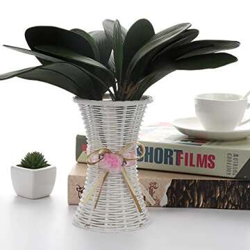 NERKT Artificial Orchid Leaves for Home Decor and Weddings