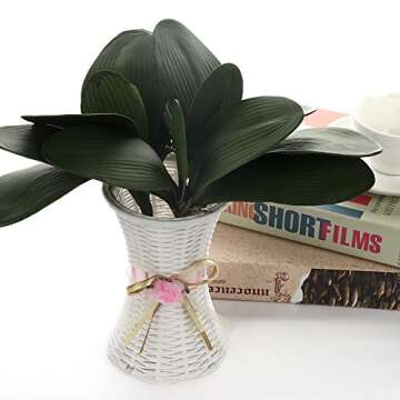 NERKT Artificial Orchid Leaves for Home Decor and Weddings