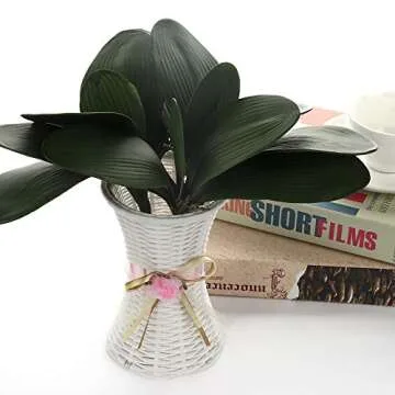 NERKT Artificial Orchid Leaves for Home Decor and Weddings