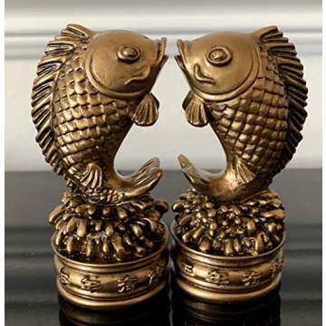 Feng Shui Koi Fish Statue for Home Office Decor