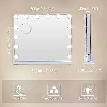 Hansong Hollywood Makeup Mirror with LED Lights and Touch Control