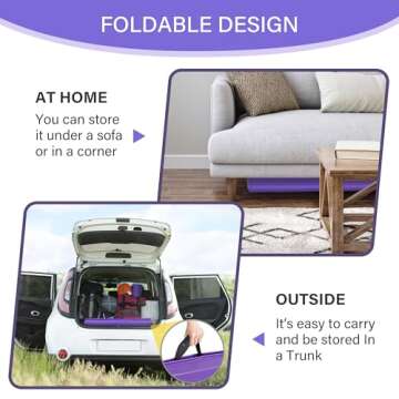 Oteymart 6FT Balance Beam Folding Gymnastics Beam Extra Firm Foam Anti-Slip Bottom Equipment for Floor Home Training, Kids, Adults