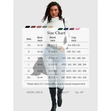 Avidlove Bodysuits for Women High Neck Long Sleeve Body Suits Snap Closure Double Lined Mock Neck Bodysuit Soft (White, M)