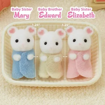 Calico Critters Marshmallow Mouse Triplets - Cute Collectible Mice Set