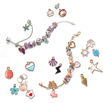 SANNIX 110pcs Gold Enamel Charms for Jewelry Making