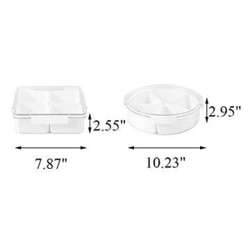 Lumista Divided Serving Tray - 4 Compartment Food Storage