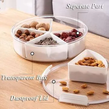 Lumista Divided Serving Tray - 4 Compartment Food Storage
