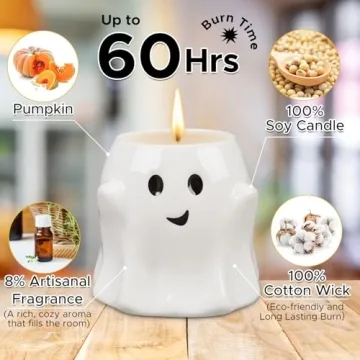 13OZ Halloween Ghost Candle for Spooky Celebrations