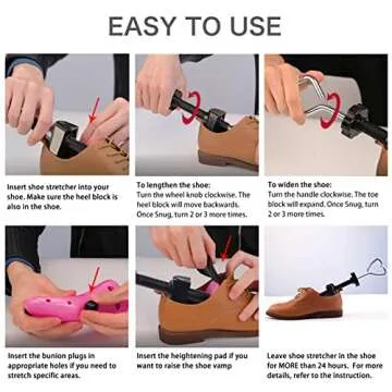 Shoe Stretcher Women Wide Feet - 4 Way Adjustable Stretch Width and Length Shaper Shoe Tree Widener Expander