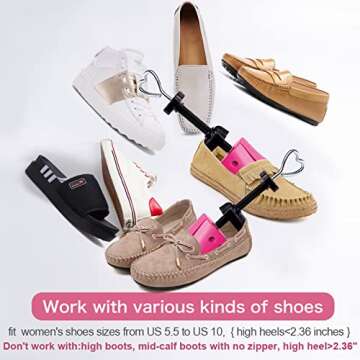 Shoe Stretcher Women Wide Feet - 4 Way Adjustable Stretch Width and Length Shaper Shoe Tree Widener Expander