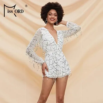 Stylish Miss ord Sequined Romper for Parties and Events