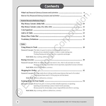 Evan-Moor Financial Literacy Lessons and Activities, Grade 1, Homeschool and Classroom Resource Work...