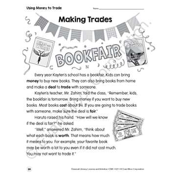 Evan-Moor Financial Literacy Lessons and Activities, Grade 1, Homeschool and Classroom Resource Workbook, Learn about Money, Earning, Paying, Buying, ... (Financial Literacy Lessons & Activities)