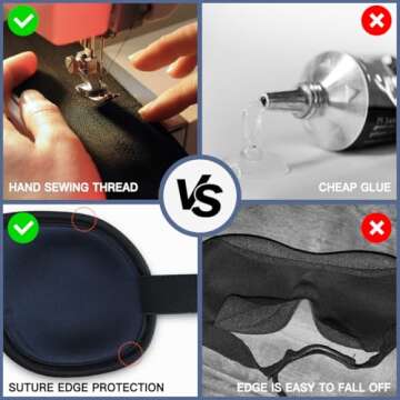 Unisex 3D Contoured Sleep Mask, Soft and Light Blocking Comfort