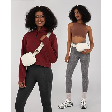 ODODOS Fleece Mini Belt Bag Adjustable Sherpa Waist Pouch