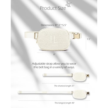 ODODOS Fleece Mini Belt Bag Adjustable Sherpa Waist Pouch