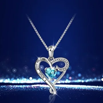 Elegant I Love You Mom Sterling Silver Heart Necklace