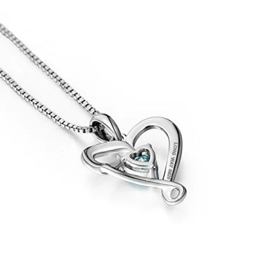 Elegant I Love You Mom Sterling Silver Heart Necklace