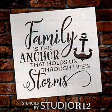 Family is The Anchor Stencil by StudioR12 | DIY Modern Country Farmhouse Home Decor | Inspirational ...