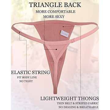 FINETOO 10 Pack G-String Thongs for Women Cotton Comfort