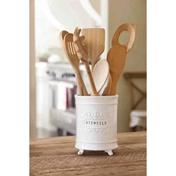 Mud Pie 6.5" Ceramic Utensil Holder for Kitchen