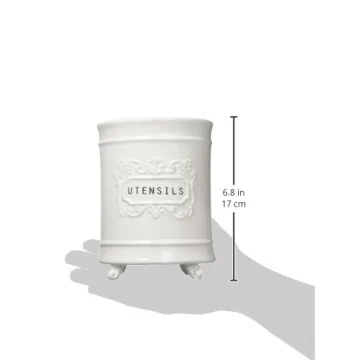 Mud Pie 6.5" Ceramic Utensil Holder for Kitchen