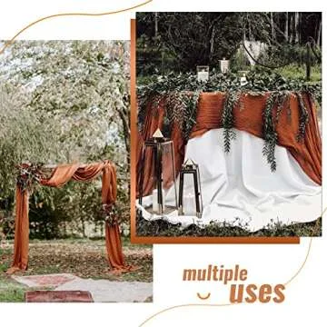 6 Pack Terracotta Cheesecloth Table Runner Gauze Table Runner 10FT Long Semi-Sheer Table Runner Boho or Rustic Wedding Table Decor for Wedding Decor Arch Draping Bridal Shower Holiday Party