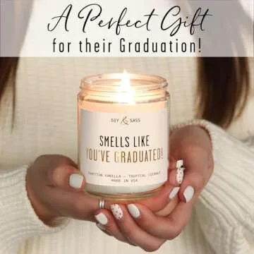 Graduation Candle with Vanilla Coconut | Eco-Friendly Gift