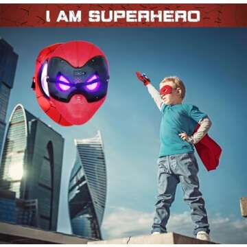 LSXLZQN Superhero Costume Masks Capes Boys,Web Shooter Super Heros Toy- Web Goves Costume Kids for Christmas Halloween Birthday Party Over 3 Years Old