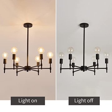 ASGYISA Industrial 6-Ceiling Light Chandelier Fixture