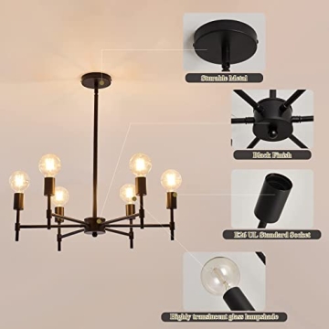 ASGYISA Industrial 6-Ceiling Light Chandelier Fixture