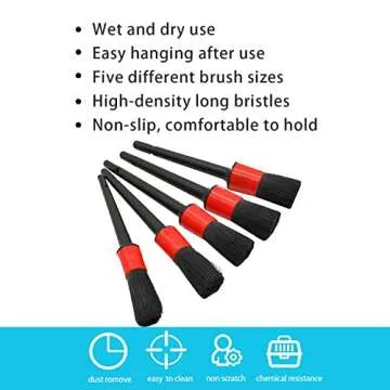 Auto Car Detailing Brush Set for Gentle Cleaning