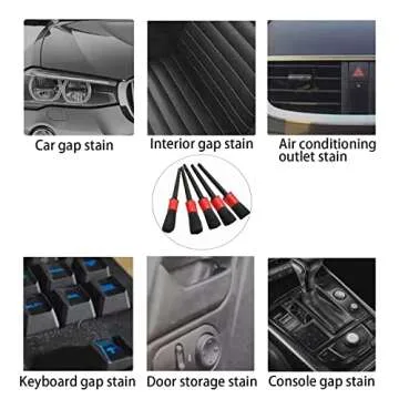 Auto Car Detailing Brush Set for Gentle Cleaning