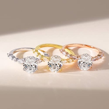 EAMTI 1.5 Carats Oval Cut CZ Sterling Silver Ring