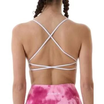 AUROLA Venus Sports Bras for Women Backless Strappy Workout Bra Removable Padded Low Support Gym Althletic Fitness Yoga Crop Top, White, S