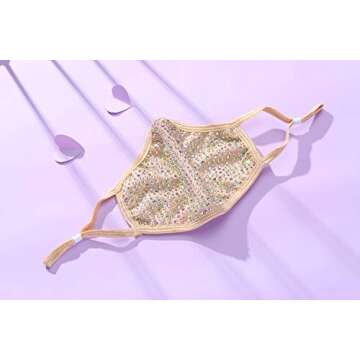 Natalie Mills Designer Crystal Face Mask - Stylish, Washable, and Adjustable!