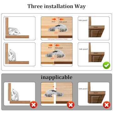 XhjzgcTech 4 Pcs Soft Close Concealed Cabinet Hinges,90 Degree Hinges，Soft Close Damping Hinges, F...