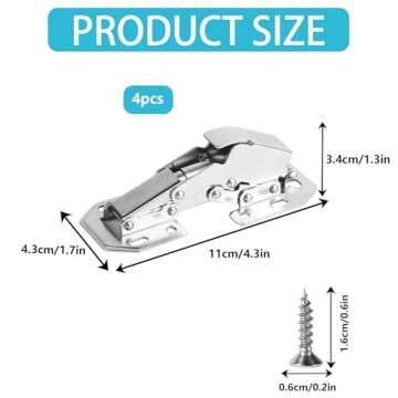 XhjzgcTech 4 Pcs Soft Close Concealed Cabinet Hinges,90 Degree Hinges，Soft Close Damping Hinges, Frameless Hidden Hinges, （4.3 Inch） Installation Method Reference Pictures